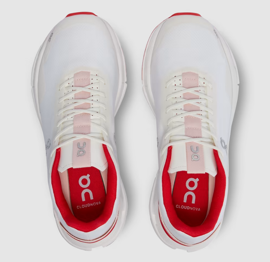 Free Delivery On Cloud Women's Cloudnova Form-White | Red